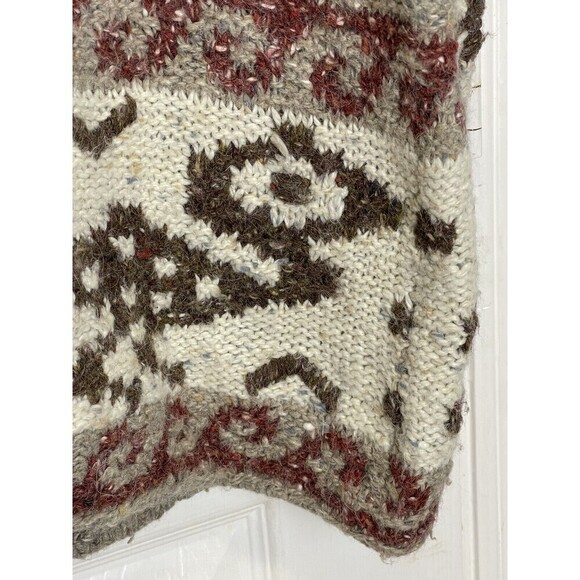 Vintage EXPRESS Tricot Chunky HandKnitted Wool Angora Sweater Size L Fisherman - Picture 10 of 12